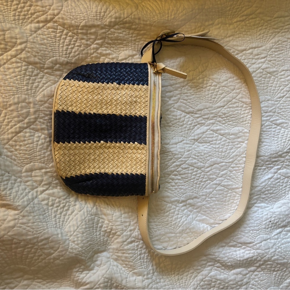 Clare V Blue and Cream Fanny